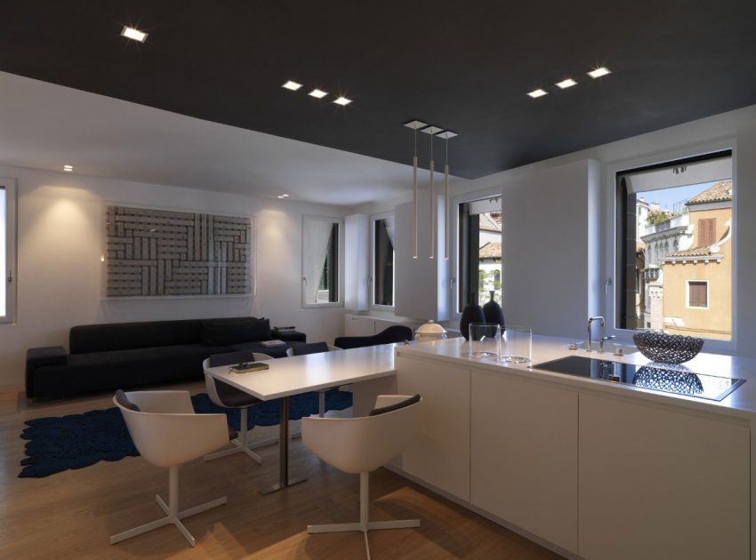 An Elegant Contemporary Apartment with Multifunctional Furniture in Venice by Baldessari e Baldessari (5)