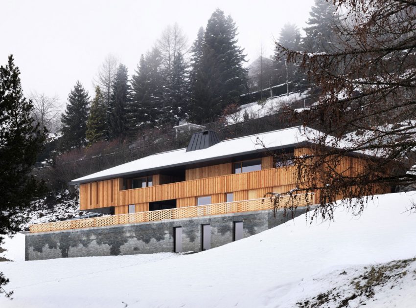 An Elegant Contemporary Home with a Long Swimming Pool in Fribourg, Switzerland by Ralph Germann Architectes (1)