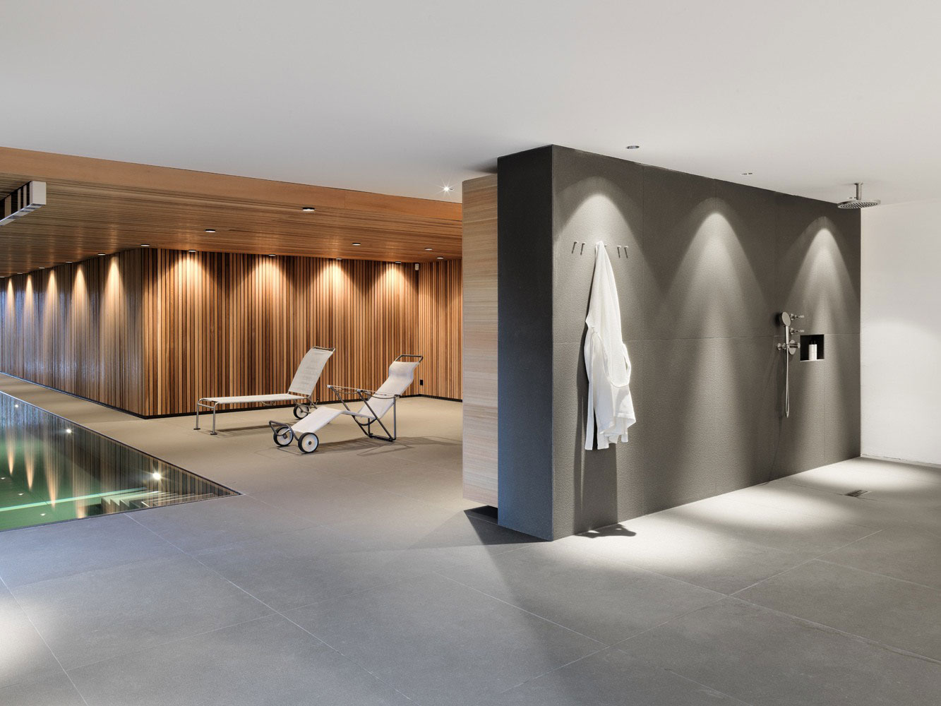 An Elegant Contemporary Home with a Long Swimming Pool in Fribourg, Switzerland by Ralph Germann Architectes (12)