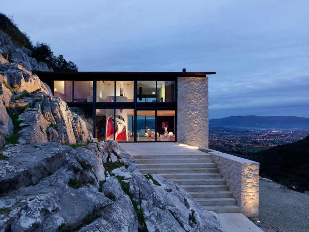 An Elegant Contemporary Mountain House Overlooking the Hills of Tuscany, Italy by Michel Boucquillon & Donia Maaoui (1)
