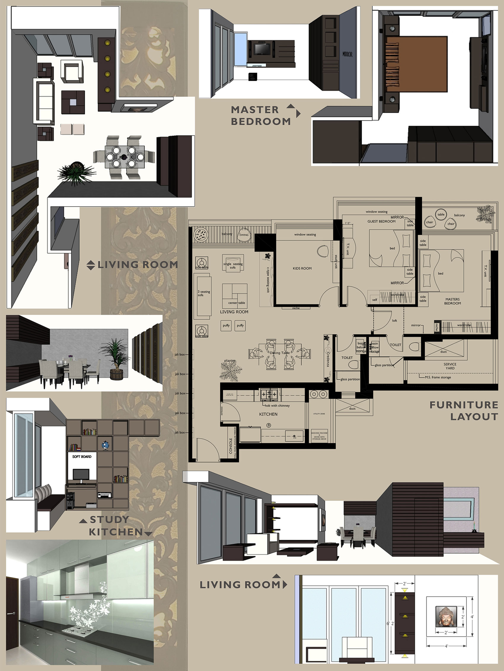 An Elegant Modern Apartment with a Casual yet Sophisticated Look in Mumbai by Zero9 (24)