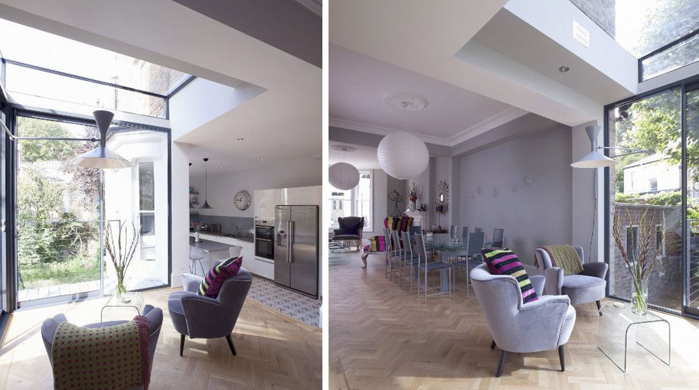 An Elegant and Dramatic House with Colorful Interiors in Fulham by Giles Pike Architects (9)