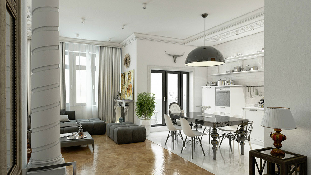 An Elegant and Sophisticated Apartment with a Mix of Classical and Modern Elements by Andrew Kudenko (1)