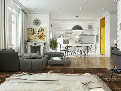 An Elegant and Sophisticated Apartment with a Mix of Classical and Modern Elements by Andrew Kudenko (10)