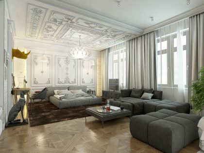 An Elegant and Sophisticated Apartment with a Mix of Classical and Modern Elements by Andrew Kudenko (2)