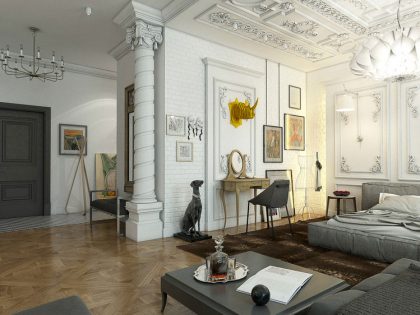 An Elegant and Sophisticated Apartment with a Mix of Classical and Modern Elements by Andrew Kudenko (3)