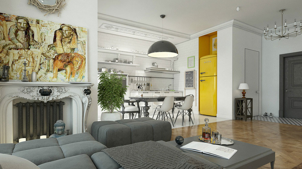 An Elegant and Sophisticated Apartment with a Mix of Classical and Modern Elements by Andrew Kudenko (6)