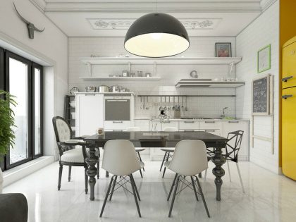 An Elegant and Sophisticated Apartment with a Mix of Classical and Modern Elements by Andrew Kudenko (8)