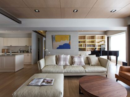 An Elegant and Spacious Modern Apartment with Warm Interiors in Taiwan by PMK+designers (2)