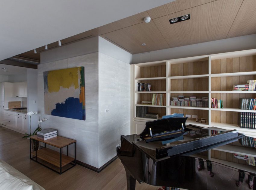 An Elegant and Spacious Modern Apartment with Warm Interiors in Taiwan by PMK+designers (6)