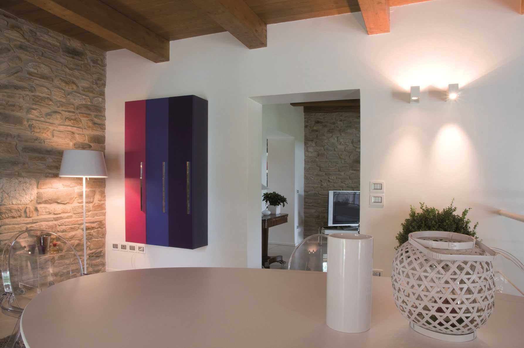 An Exquisite Home with Stunning Rough Stone Walls and Thick Ceiling Beams in Pergola, Italy by Aldo Simoncelli (12)