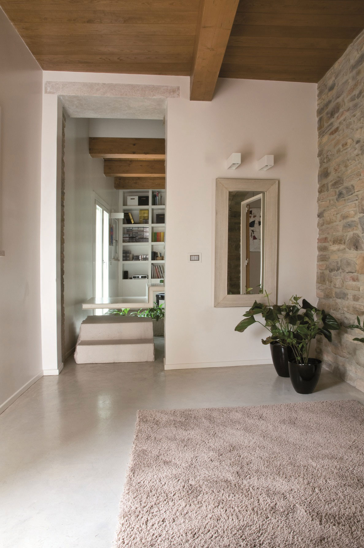 An Exquisite Home with Stunning Rough Stone Walls and Thick Ceiling Beams in Pergola, Italy by Aldo Simoncelli (13)