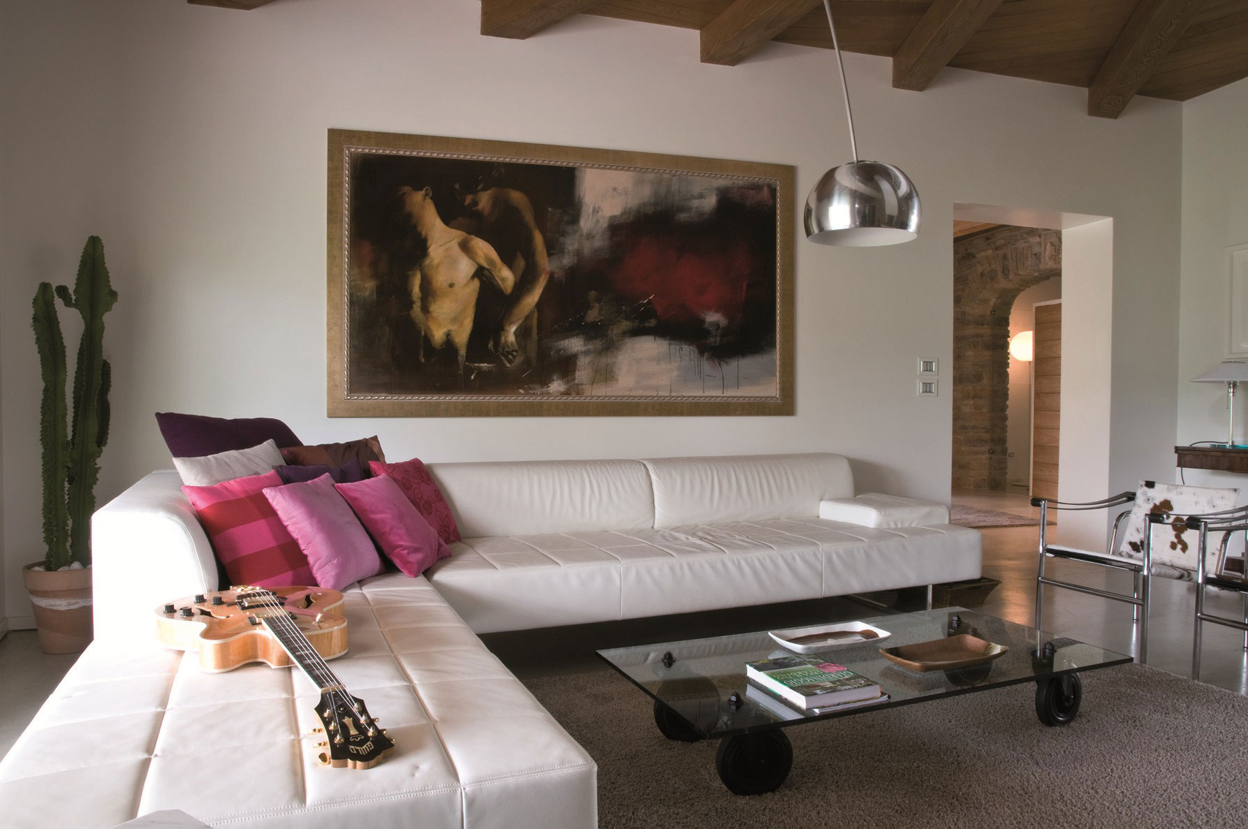 An Exquisite Home with Stunning Rough Stone Walls and Thick Ceiling Beams in Pergola, Italy by Aldo Simoncelli (5)