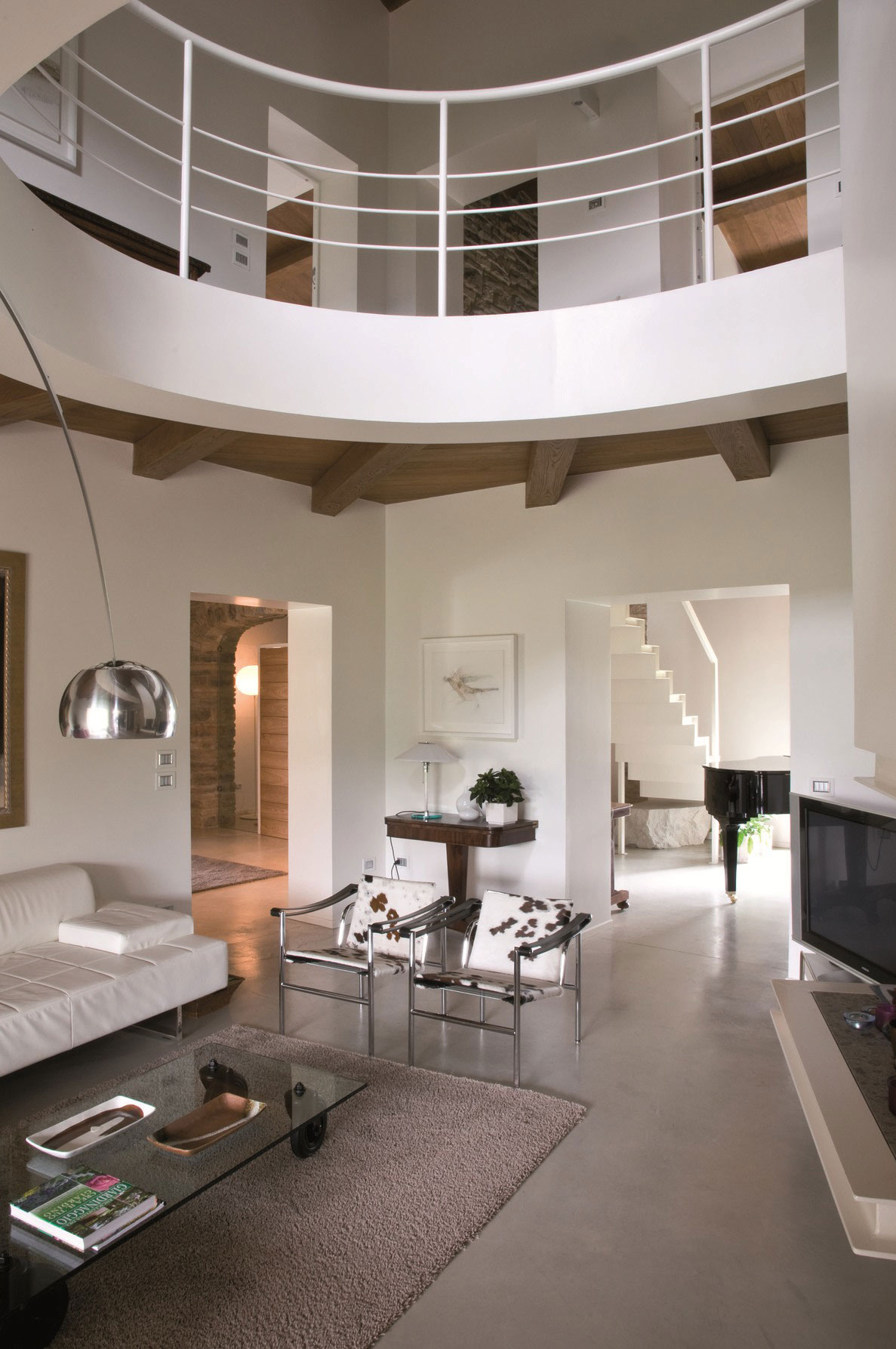 An Exquisite Home with Stunning Rough Stone Walls and Thick Ceiling Beams in Pergola, Italy by Aldo Simoncelli (7)