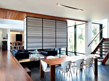 An Exquisite Modern Home with Spanish Cedar Accents and Cantilevered Volumes in Etobicoke, Canada by Altius Architecture (11)