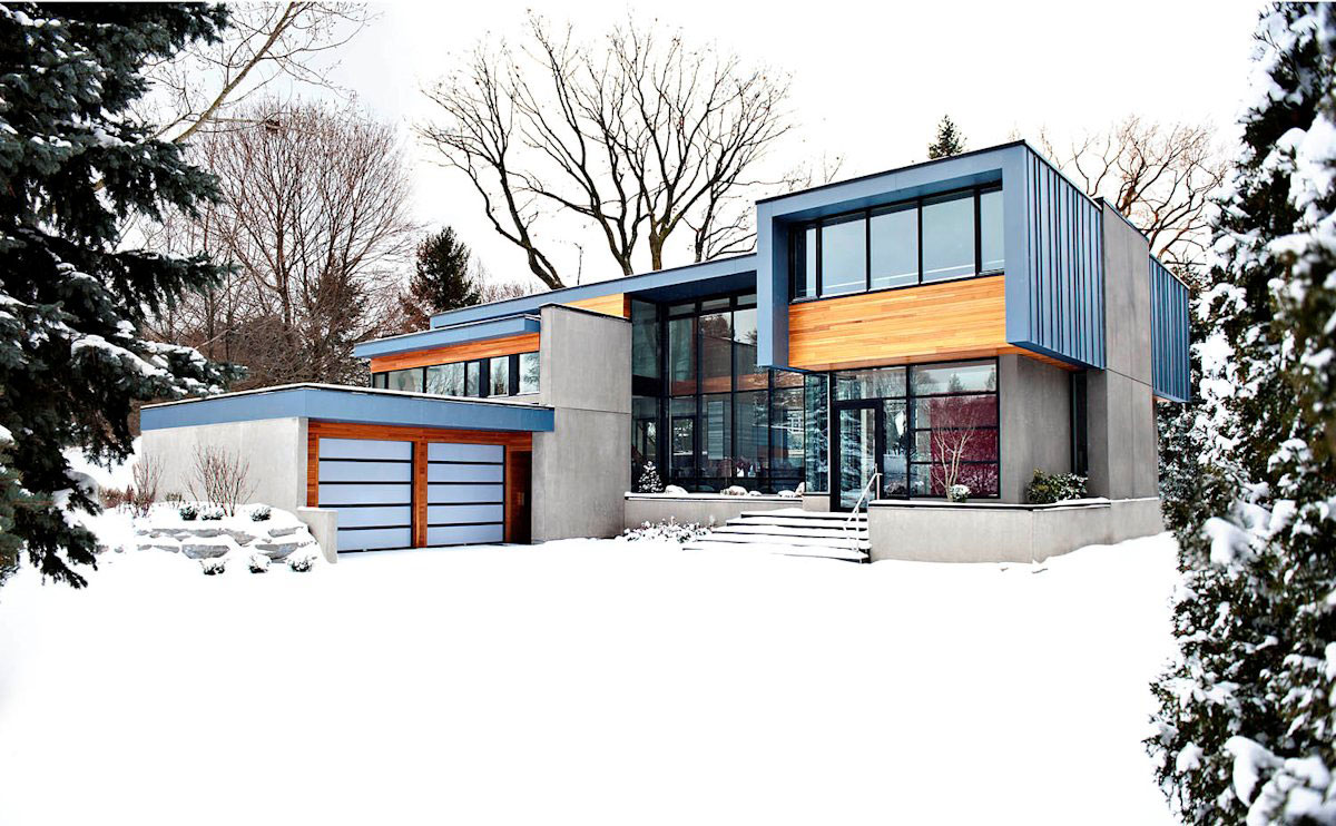 An Exquisite Modern Home with Spanish Cedar Accents and Cantilevered Volumes in Etobicoke, Canada by Altius Architecture (19)
