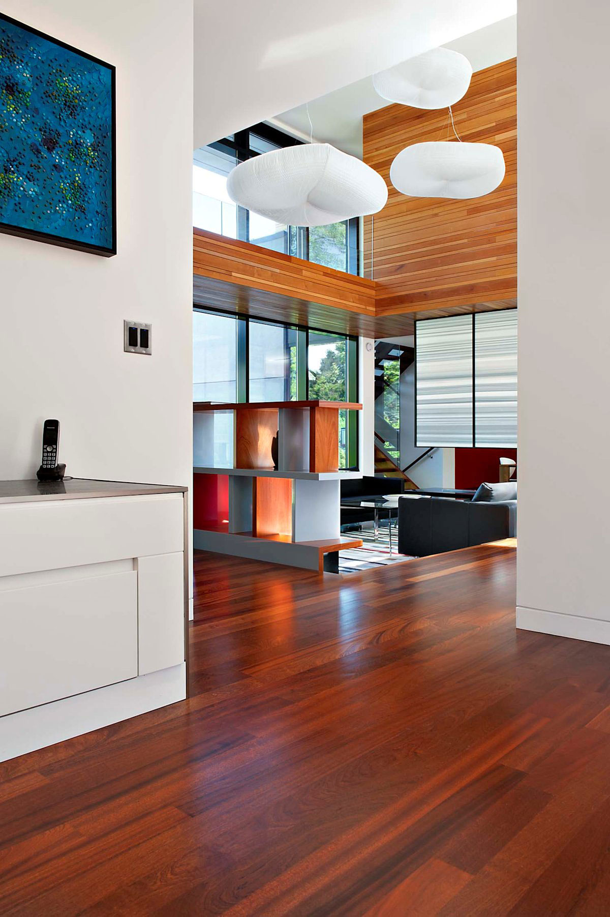 An Exquisite Modern Home with Spanish Cedar Accents and Cantilevered Volumes in Etobicoke, Canada by Altius Architecture (7)