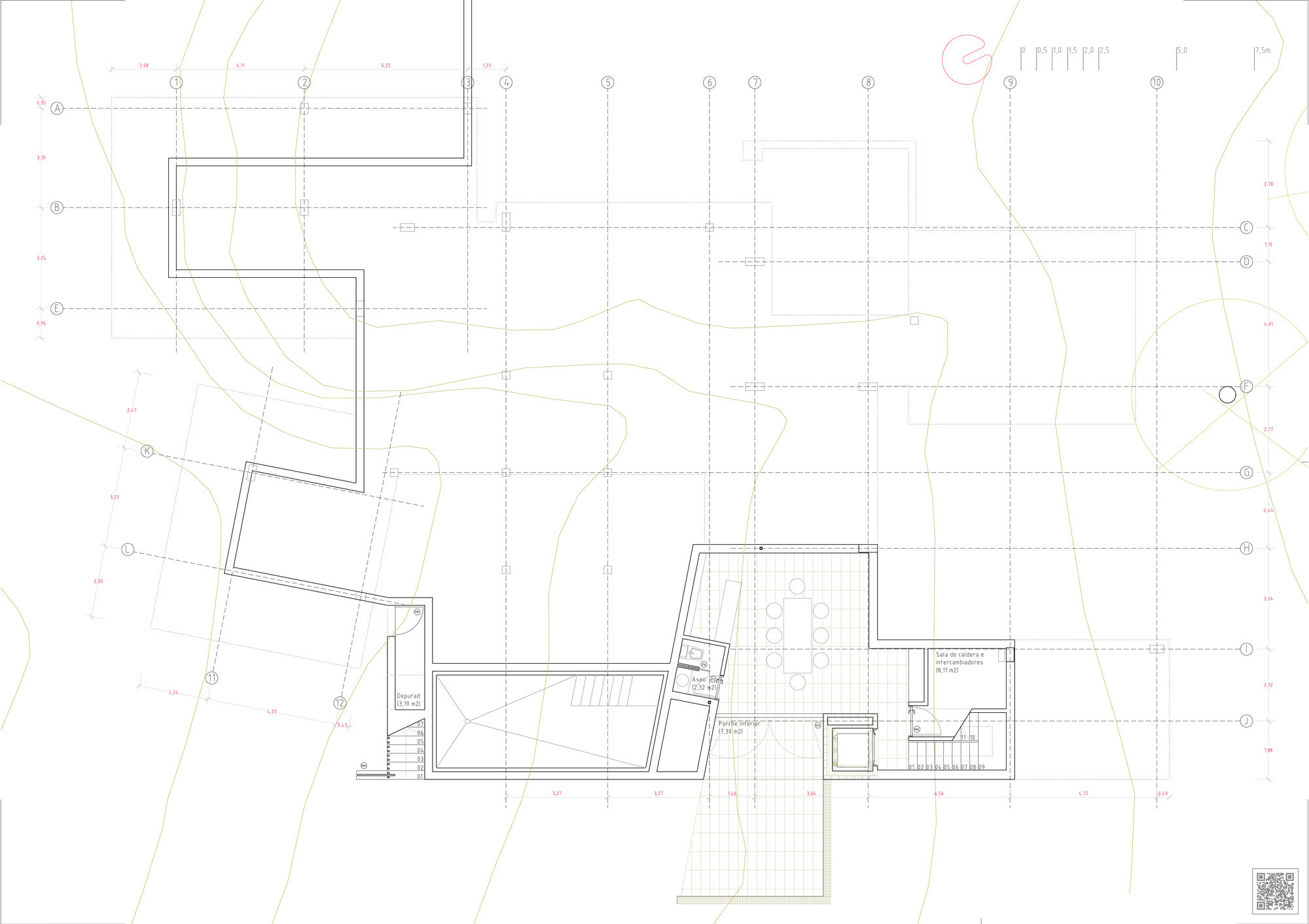 A Beautiful Modern Brick House with Stunning Skylight and Vegetation in Las Rozas by Mariano Molina Iniesta (16)