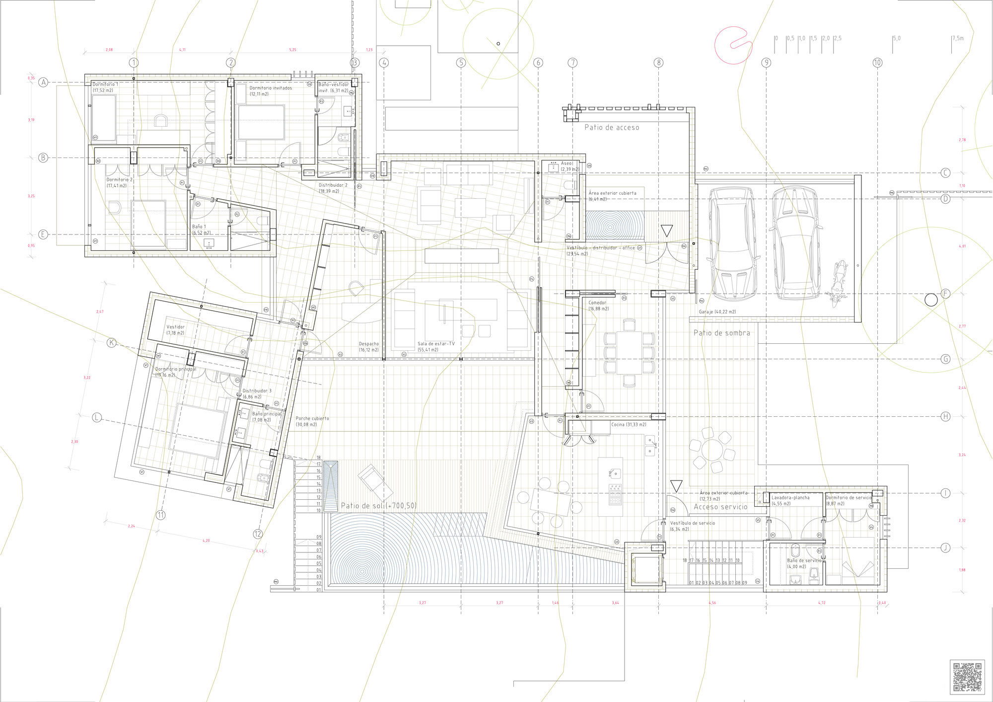 A Beautiful Modern Brick House with Stunning Skylight and Vegetation in Las Rozas by Mariano Molina Iniesta (17)