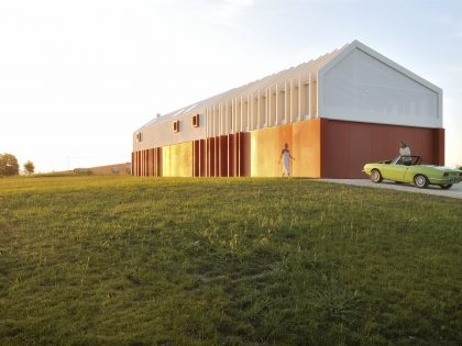 A Bright Long and Narrow Home with Contemporary and Permeable Facade in Polverigi, Italy by simone subissati architects (7)