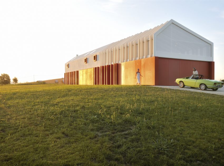 A Bright Long and Narrow Home with Contemporary and Permeable Facade in Polverigi, Italy by simone subissati architects (7)