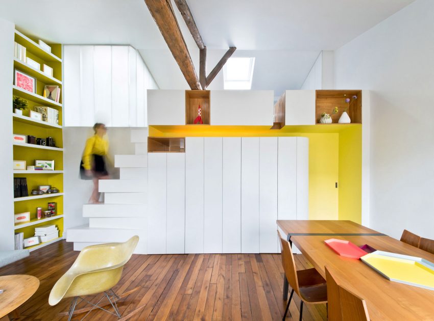 A Bright and Cheerful Modern Apartment for a Fashion Designer in Montmartre by SABO Project (1)