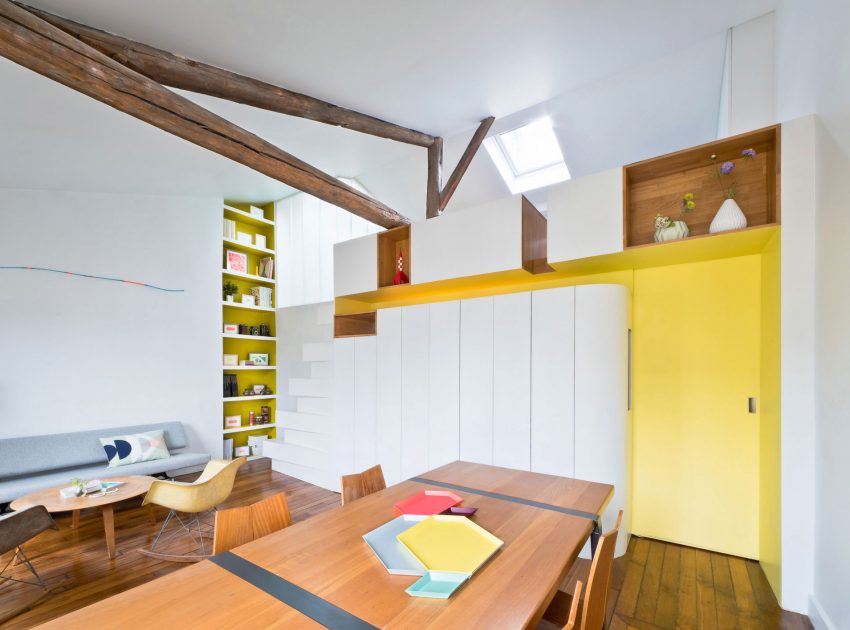 A Bright and Cheerful Modern Apartment for a Fashion Designer in Montmartre by SABO Project (4)