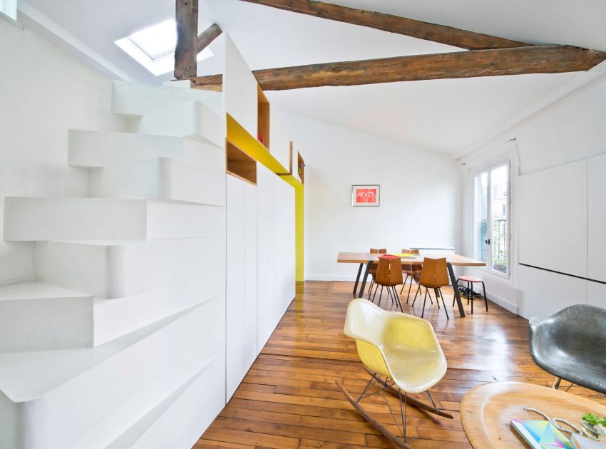 A Bright and Cheerful Modern Apartment for a Fashion Designer in Montmartre by SABO Project (5)