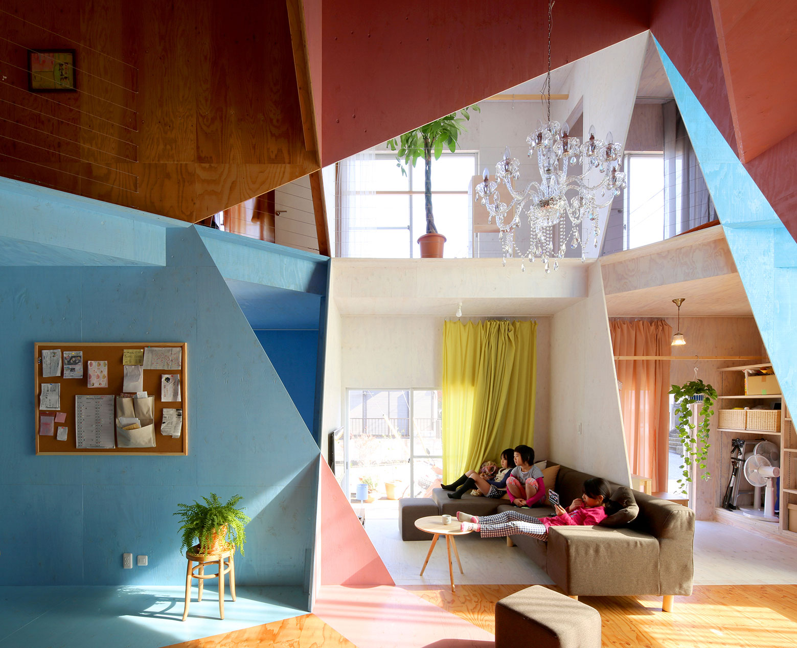 A Bright and Vibrant Apartment with Bold Splashes of Color in Chiba Prefecture by Kochi Architect’s Studio (1)