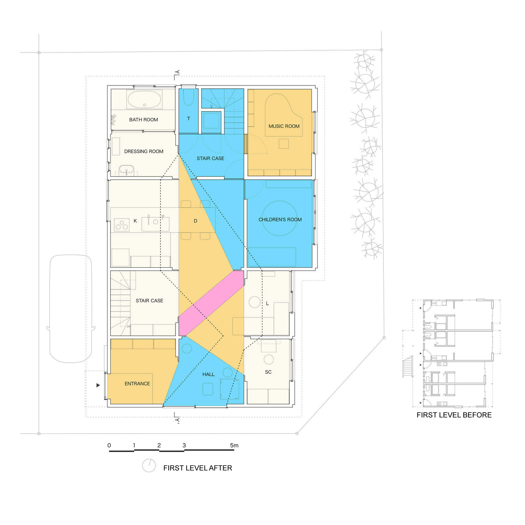 A Bright and Vibrant Apartment with Bold Splashes of Color in Chiba Prefecture by Kochi Architect’s Studio (10)