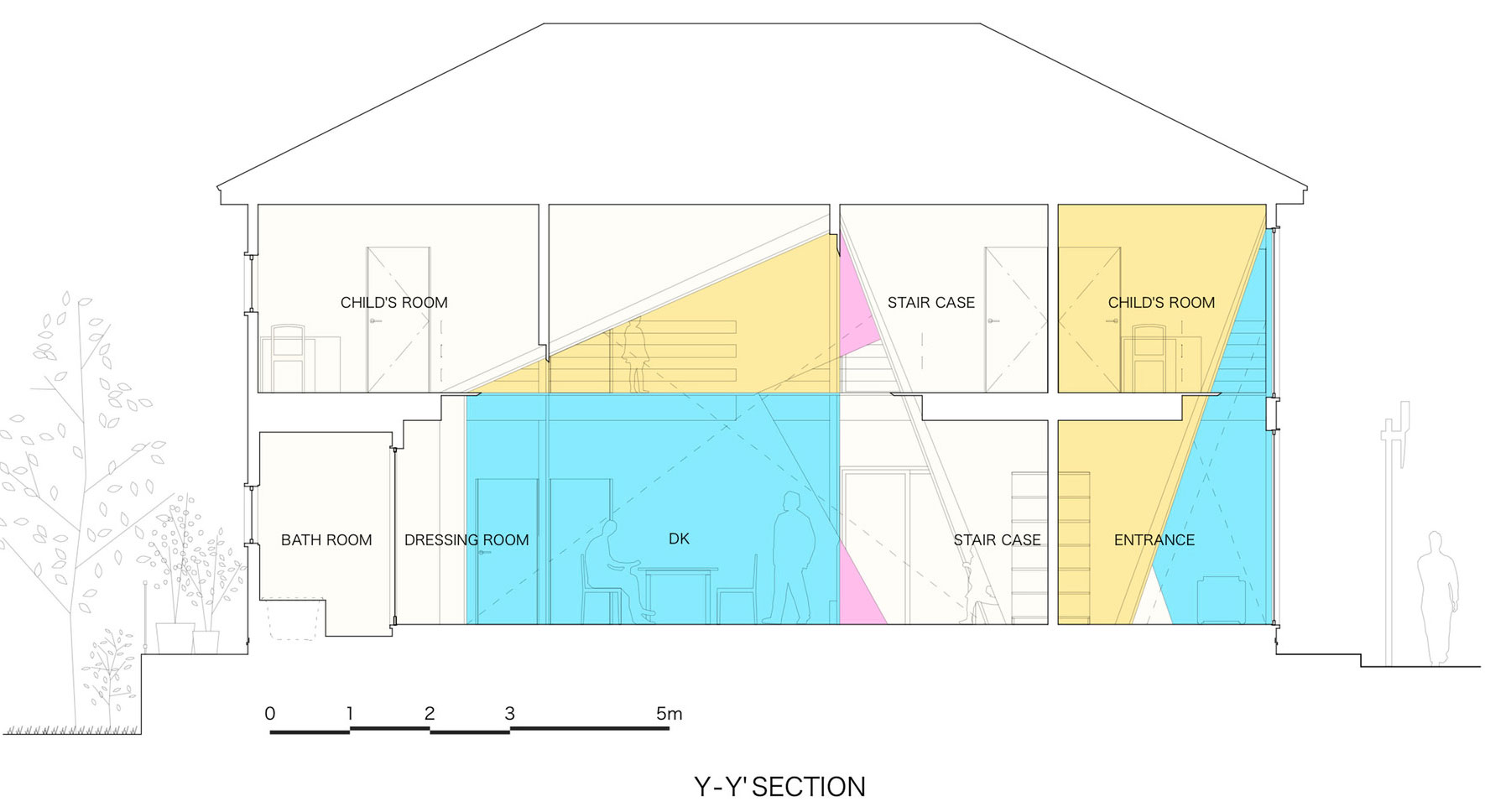 A Bright and Vibrant Apartment with Bold Splashes of Color in Chiba Prefecture by Kochi Architect’s Studio (12)