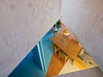 A Bright and Vibrant Apartment with Bold Splashes of Color in Chiba Prefecture by Kochi Architect’s Studio (7)