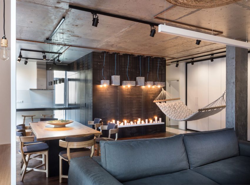 A Chic and Spacious Industrial Apartment with Warm Interiors in Kiev by SVOYA Studio (1)