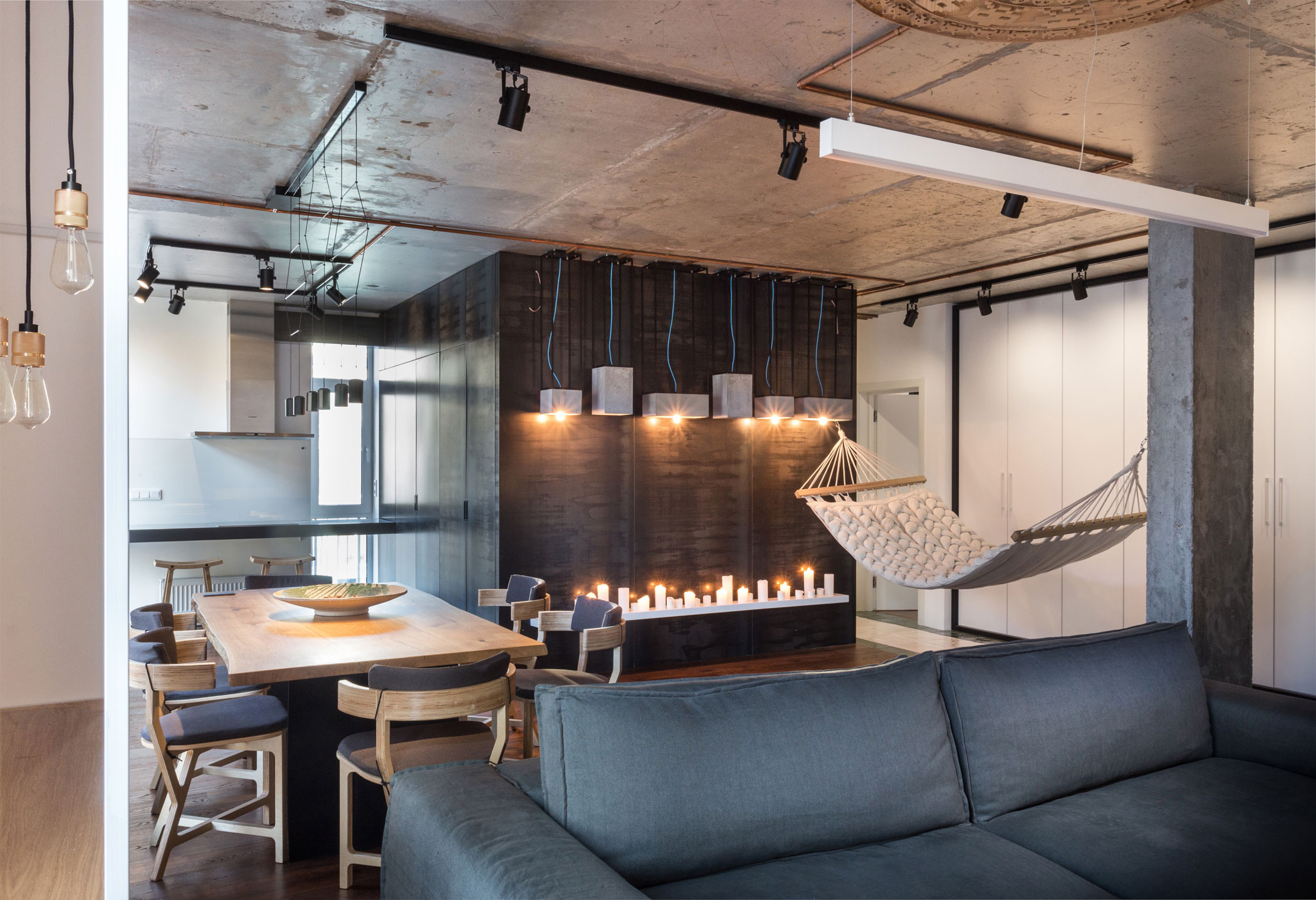 A Chic and Spacious Industrial Apartment with Warm Interiors in Kiev by SVOYA Studio (1)