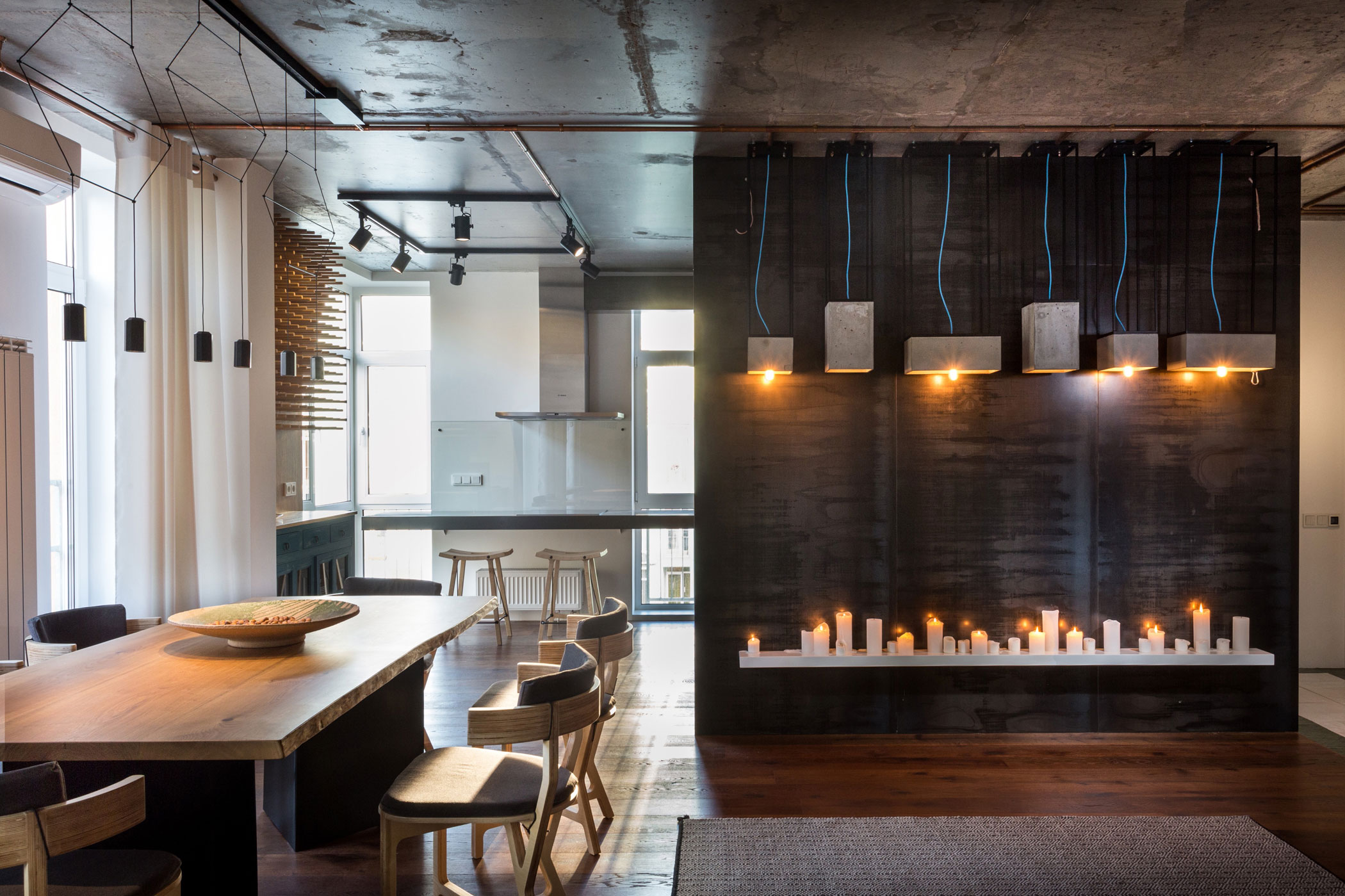 A Chic and Spacious Industrial Apartment with Warm Interiors in Kiev by SVOYA Studio (7)