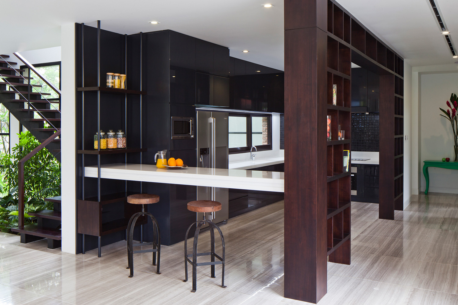 A Contemporary Home with Recycled Bricks, Concrete and Steel Frame Windows in Thao Dien by MM ++ Architects (12)