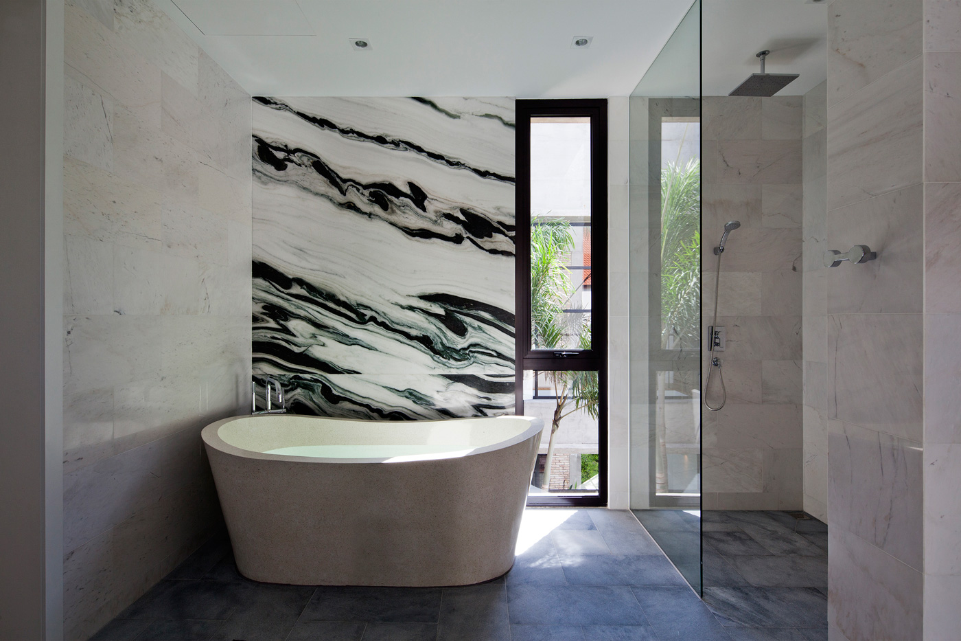 A Contemporary Home with Recycled Bricks, Concrete and Steel Frame Windows in Thao Dien by MM ++ Architects (18)