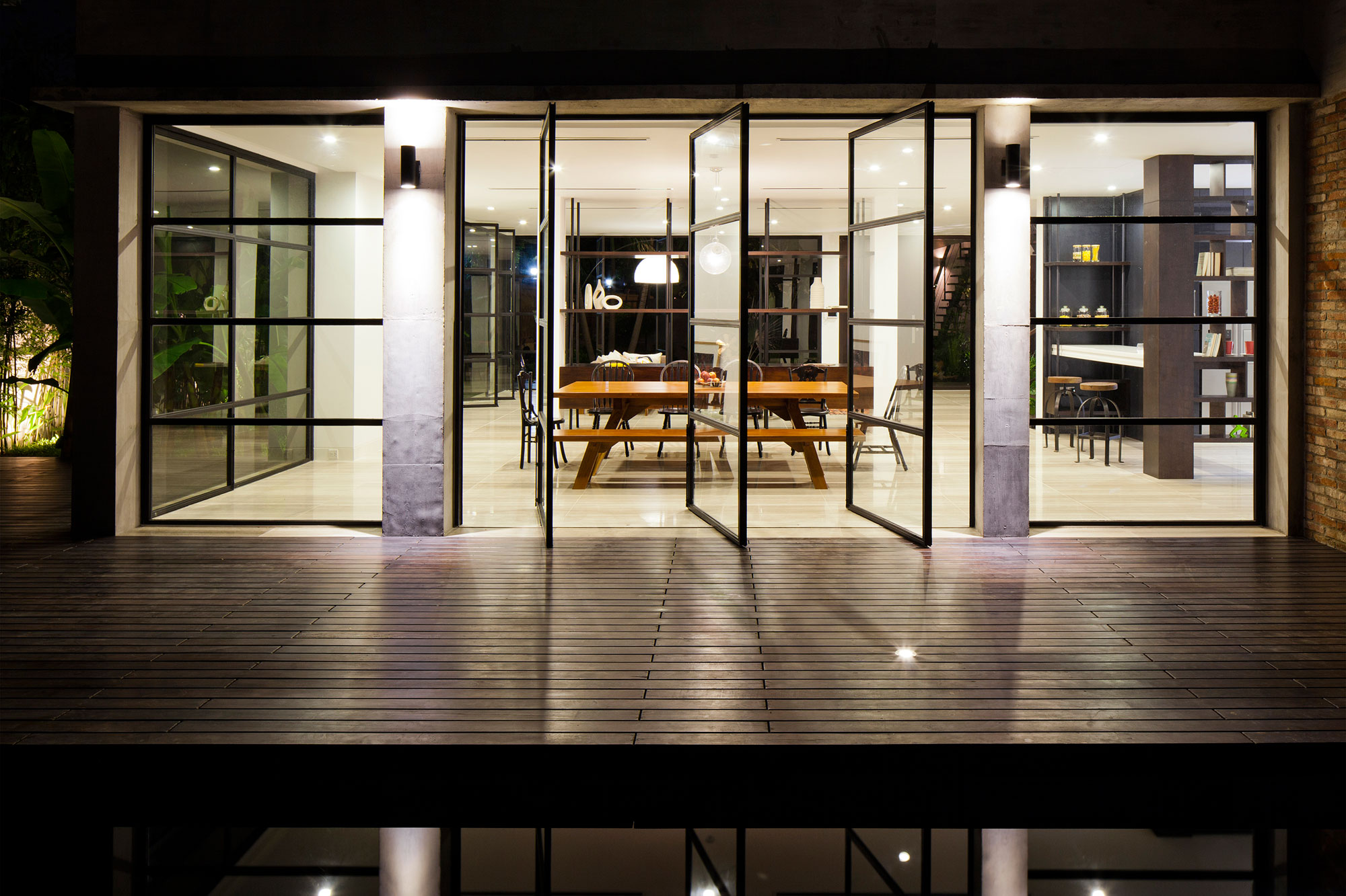 A Contemporary Home with Recycled Bricks, Concrete and Steel Frame Windows in Thao Dien by MM ++ Architects (22)