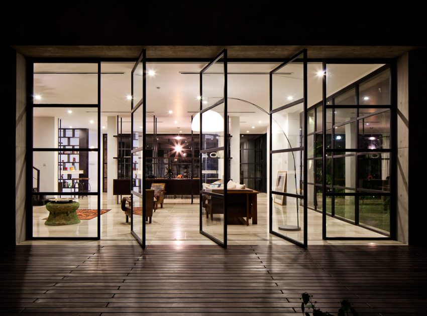 A Contemporary Home with Recycled Bricks, Concrete and Steel Frame Windows in Thao Dien by MM ++ Architects (24)