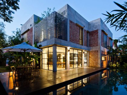 A Contemporary Home with Recycled Bricks, Concrete and Steel Frame Windows in Thao Dien by MM ++ Architects (27)