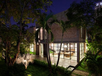 A Contemporary Home with Recycled Bricks, Concrete and Steel Frame Windows in Thao Dien by MM ++ Architects (28)