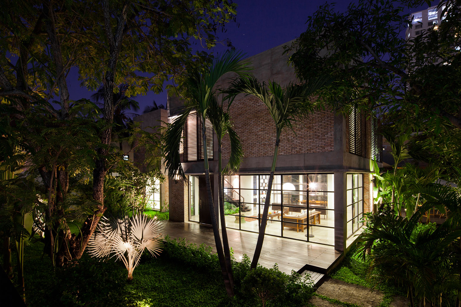 A Contemporary Home with Recycled Bricks, Concrete and Steel Frame Windows in Thao Dien by MM ++ Architects (28)