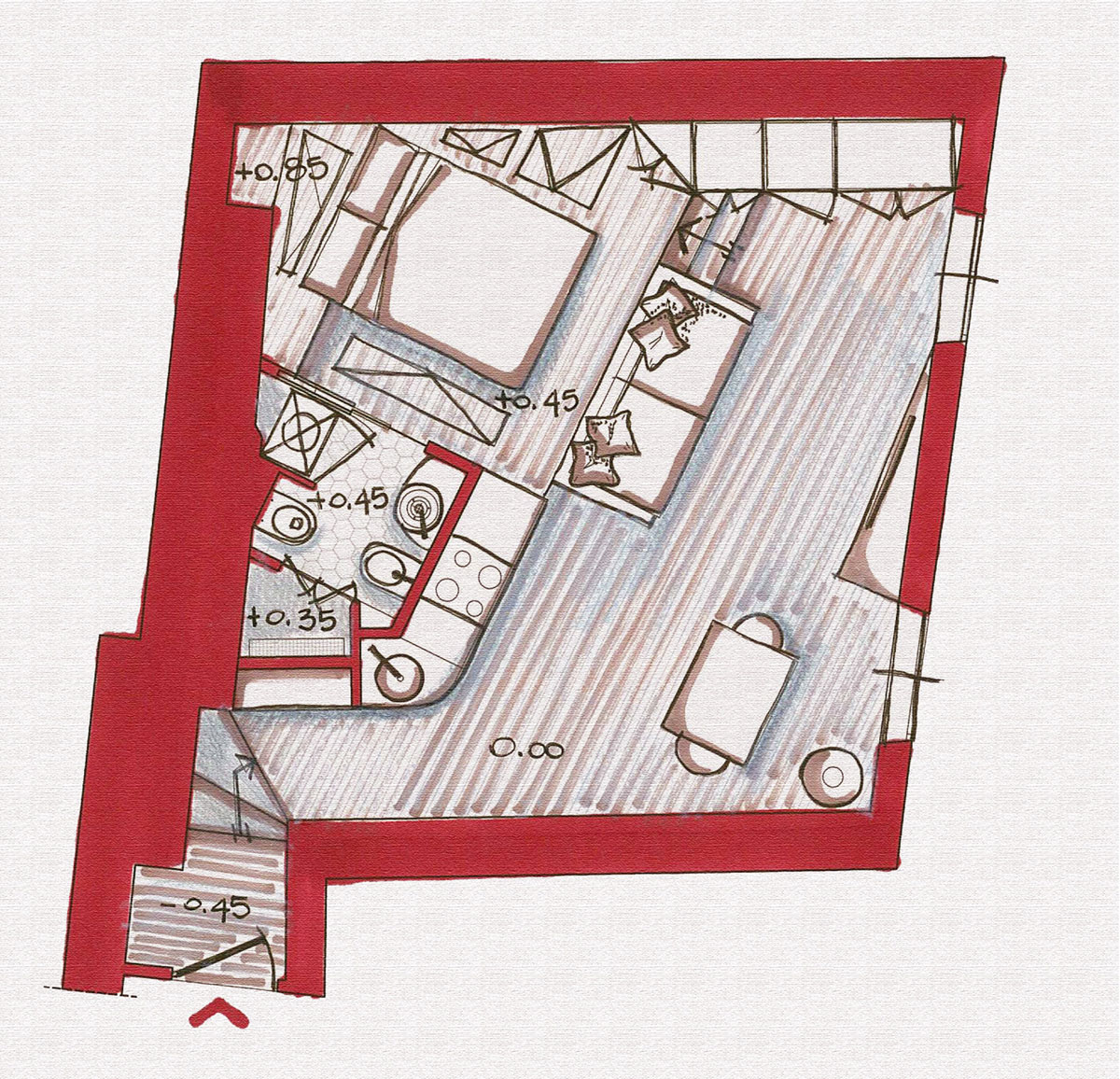 A Cozy Studio Apartment Combines Modern and Traditional Elements in Trastevere by Archifacturing (25)