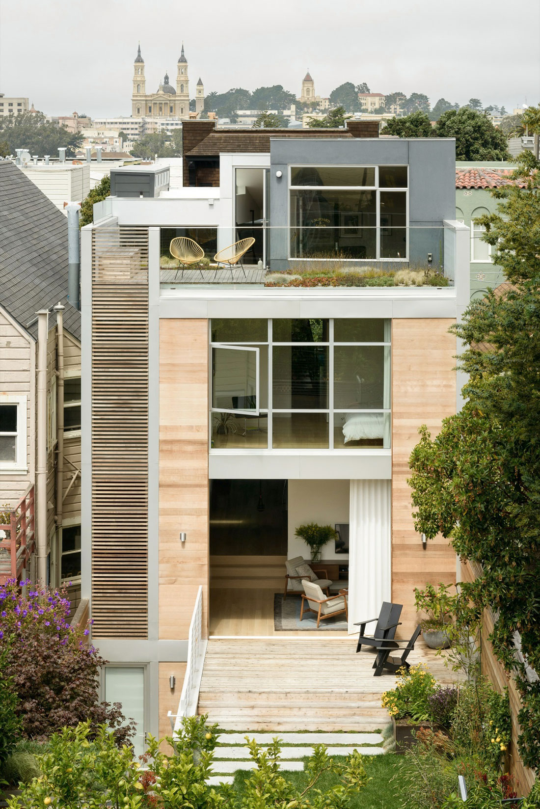 A Cozy and Playful Contemporary Home with Rooftop Garden in San Francisco by Feldman Architecture (1)