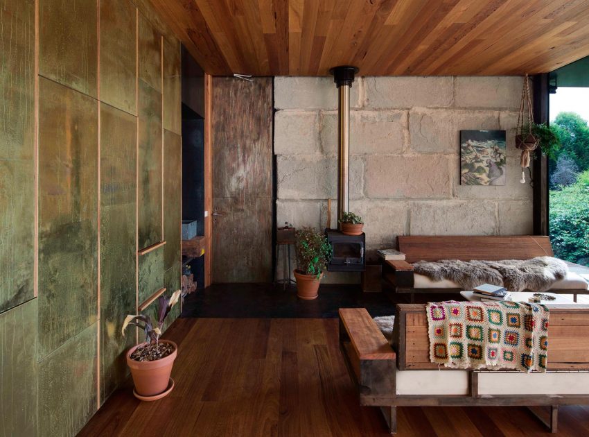 A Modern House Built From Reclaimed Concrete Blocks and Rough-Sawn Wood in Yackandandah, Australia by ARCHIER (16)