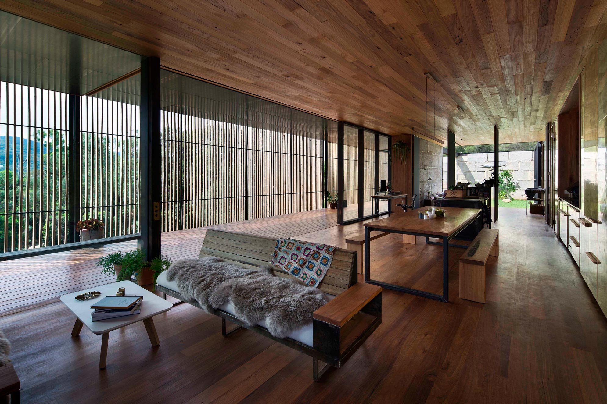 A Modern House Built From Reclaimed Concrete Blocks and Rough-Sawn Wood in Yackandandah, Australia by ARCHIER (18)