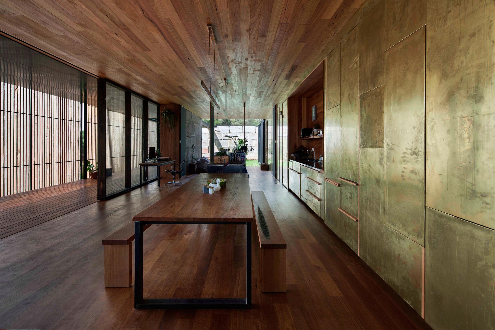A Modern House Built From Reclaimed Concrete Blocks and Rough-Sawn Wood in Yackandandah, Australia by ARCHIER (19)