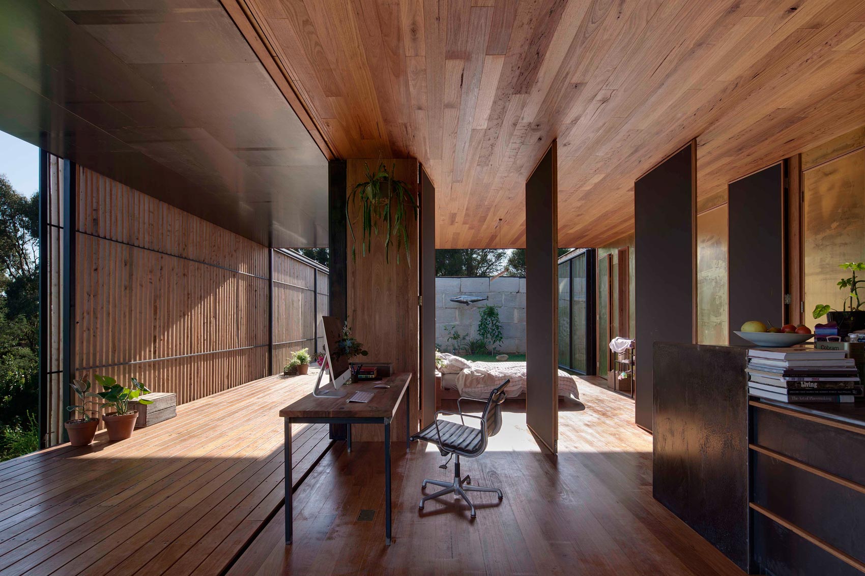 A Modern House Built From Reclaimed Concrete Blocks and Rough-Sawn Wood in Yackandandah, Australia by ARCHIER (23)