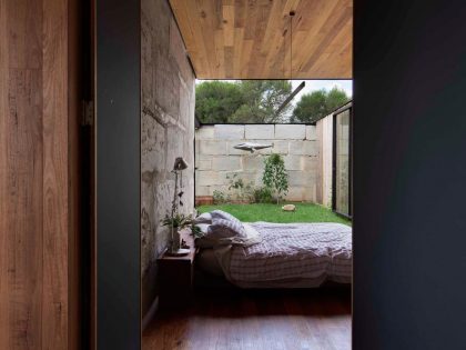 A Modern House Built From Reclaimed Concrete Blocks and Rough-Sawn Wood in Yackandandah, Australia by ARCHIER (25)