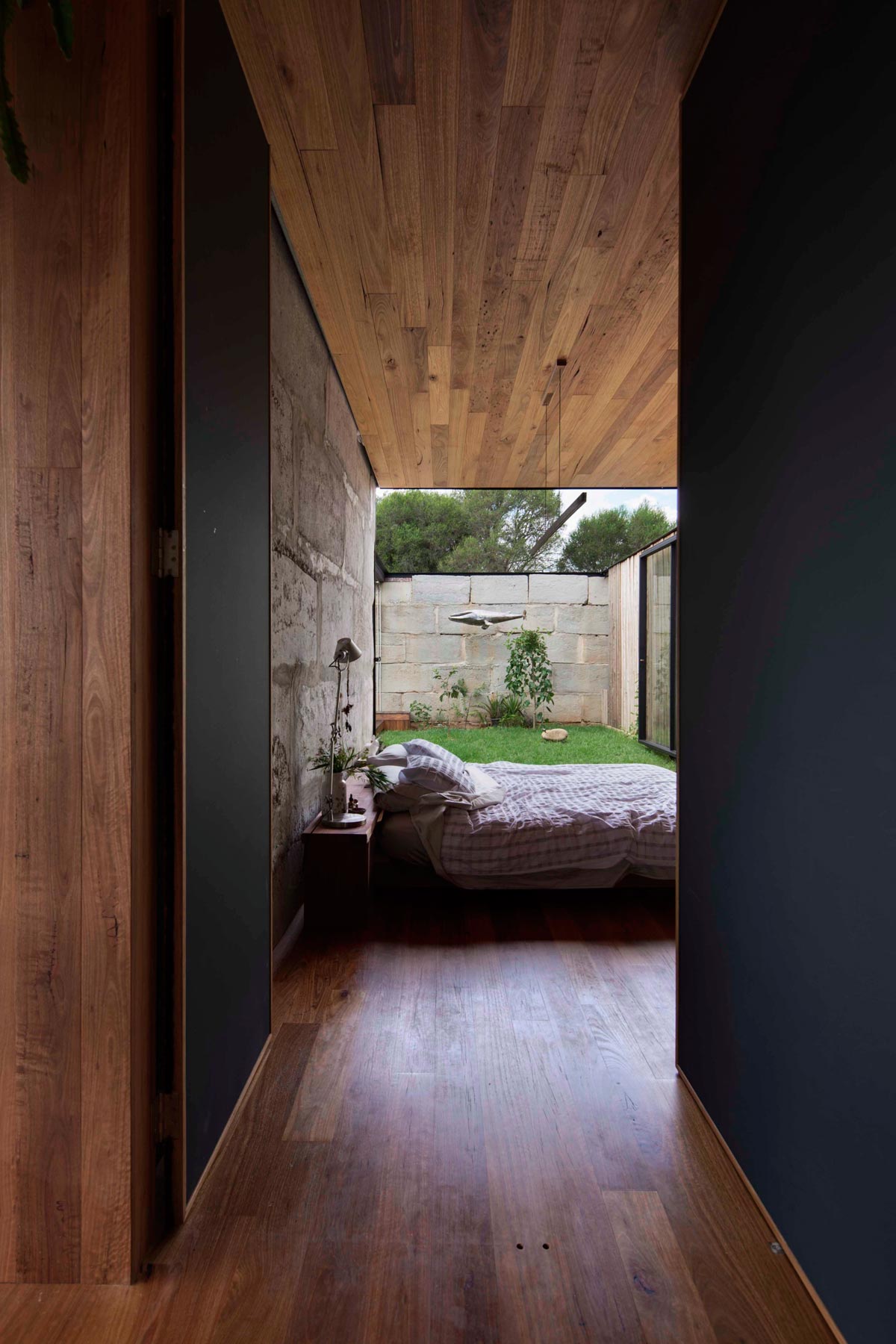 A Modern House Built From Reclaimed Concrete Blocks and Rough-Sawn Wood in Yackandandah, Australia by ARCHIER (25)